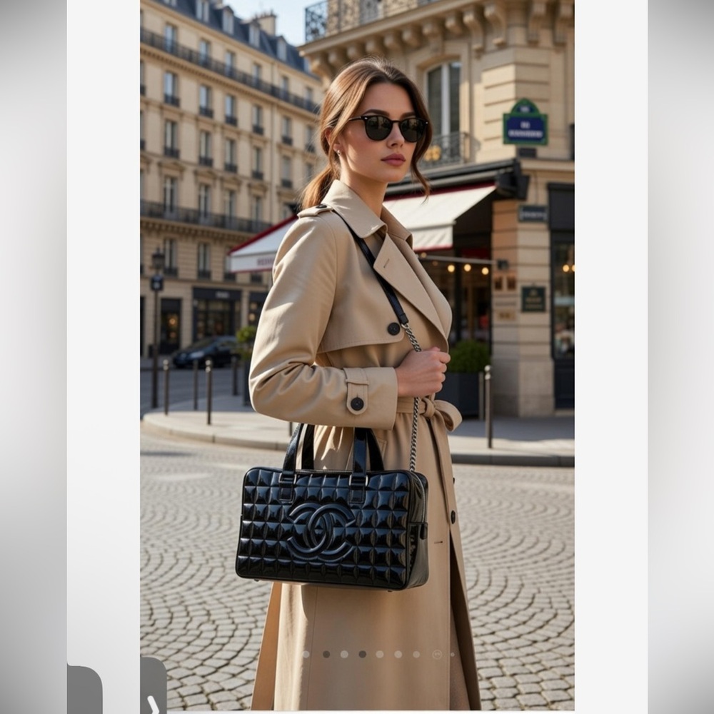 Chanel Patent Chocolate Bar Bag - Picture 1 of 13